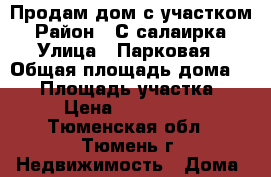 Продам дом с участком › Район ­ С салаирка › Улица ­ Парковая › Общая площадь дома ­ 41 › Площадь участка ­ 20 › Цена ­ 1 000 000 - Тюменская обл., Тюмень г. Недвижимость » Дома, коттеджи, дачи продажа   
